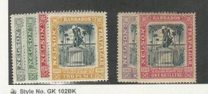 Barbados, Postage Stamp, #105-105, 107-108 Mint Hinged, 1906, JFZ