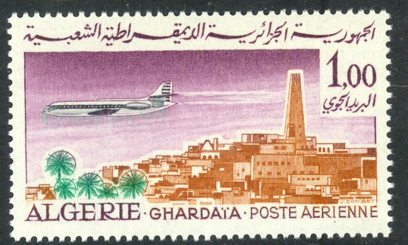 ALGERIA 1967-68 1d CARAVELLE AIRCRAFT OVER GHARDAIA Airmail Sc C13 MNH