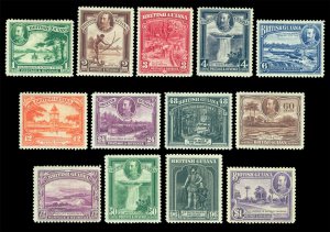 BRITISH GUIANA 1934 King GEORGE V  Pictorial set  Scott # 210-222  mint MH VF