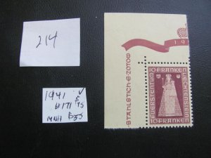 LIECHTENSTEIN 1941 MNH  SC 171 FROM SS  XF $75 (214)