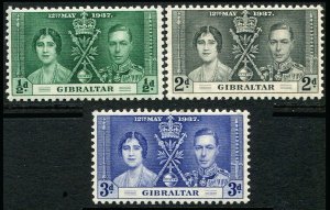 GIBRALTAR - SC#104-106 Coronation of King George VI (1937) MNH