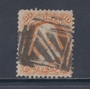 US Sc 71 used 1861 30c w/ NYFM Geometric Fancy Cancel