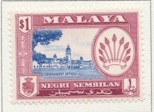 1957 MALAYSIA NEGRI SEMBILAN $1MH* Stamp A29P17F32414-