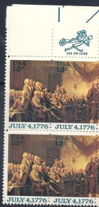 US#1691-94 13c  ZIP Block  of 4 (MNH) CV$1.50