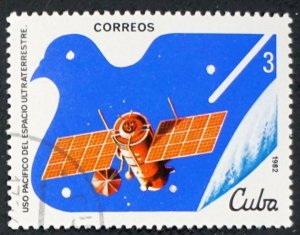 CUBA Sc# 2502 PEACEFUL USE OF OUTER SPACE  3c  Meteor 1982  used cto