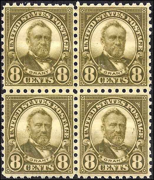 589 Mint,OG,NH... Block of 4... SCV $230.00