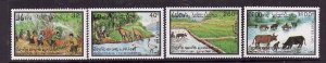 Laos-Sc#1139-42- id7-unused NH set-Environmental Protection-1993-