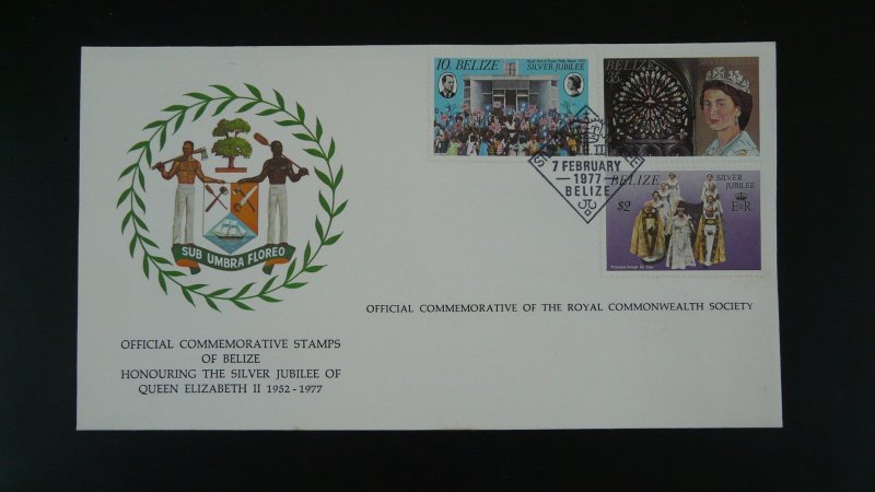 royalty Queen Elizabeth II silver Jubilee FDC Belize 1977
