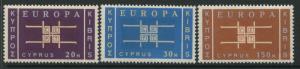 Cyprus 1963 Europa set of 3 unmounted mint NH