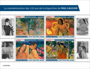 C A R - 2023 - Paul Gauguin - Perf 4v Sheet - Mint Never Hinged