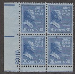 U.S. Scott #830 Roosevelt Stamp - Mint NH Plate Block