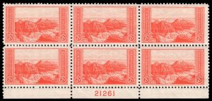 USA 741 Unused (MH) Plate Block of 6