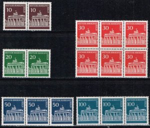 Germany 1966,Sc.#9N251 and more MNH pairs of Brandenburg Gate