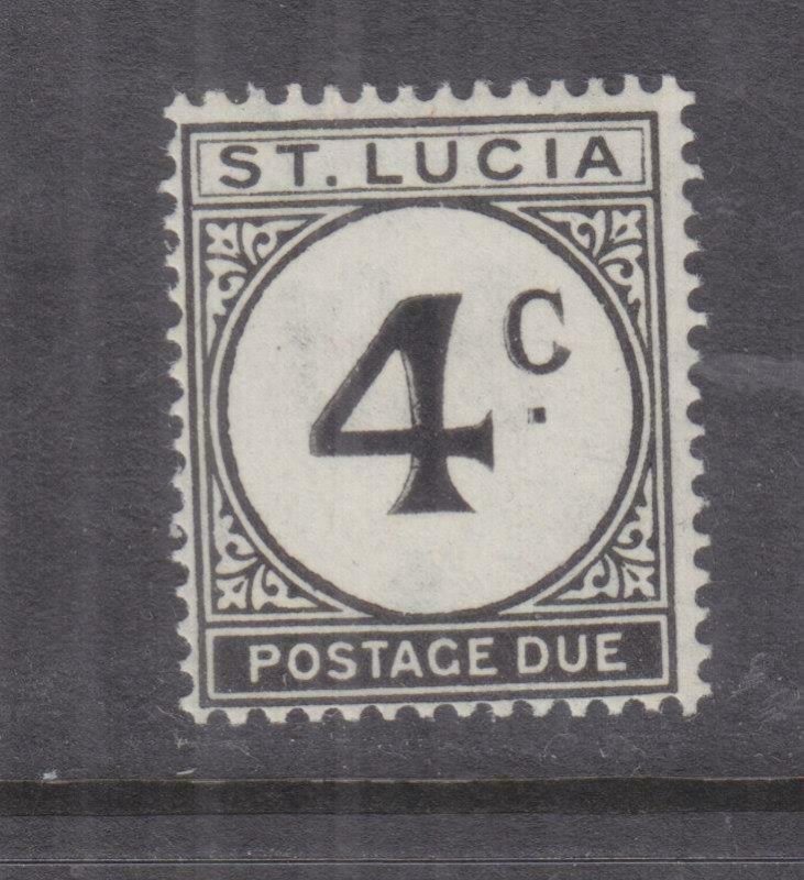 St. LUCIA, POSTAGE DUE, 1949 ordinary paper 4d. GHOSTING AROUND 4, mnh.