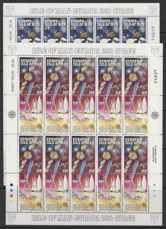 ISLE OF MAN SG474/7 1991 EUROPA EUROPE IN SPACE SHEETLETS MNH