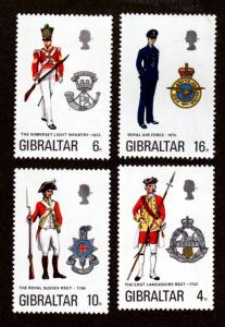 Gibraltar # 310-313 Mint NH Uniforms!