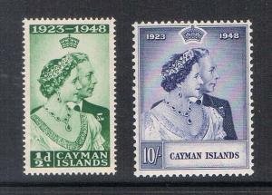 Cayman Islands 1948 SG 129-130 Silver Weeding set of 2 MNH