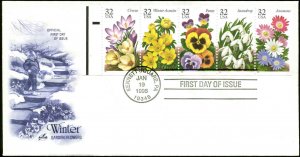 US FDC #3029a Booklet Pane of 5 Artcraft Severe #1S Cachet Kennett Square, PA