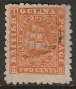 British Guiana 1866 Sc 51a used red orange