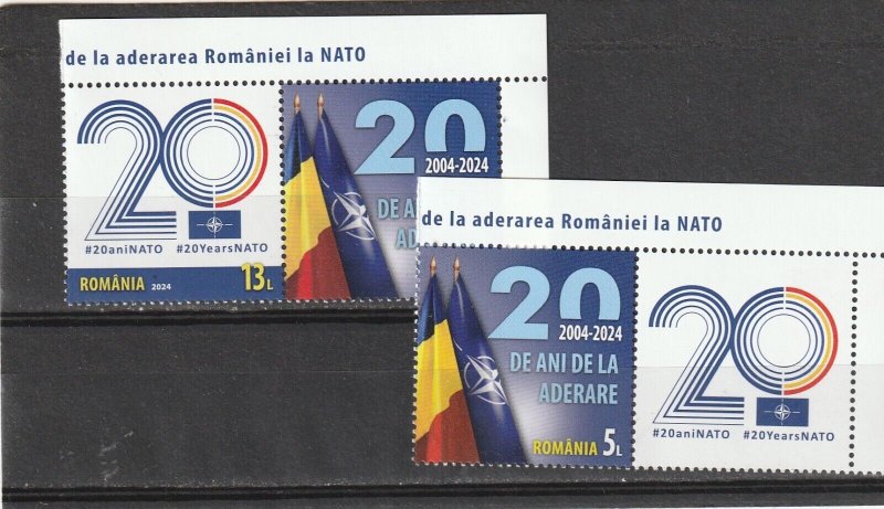 Romania STAMPS 2024 NATO MILITARY OTAN 20 YEARS LABELS POST MNH