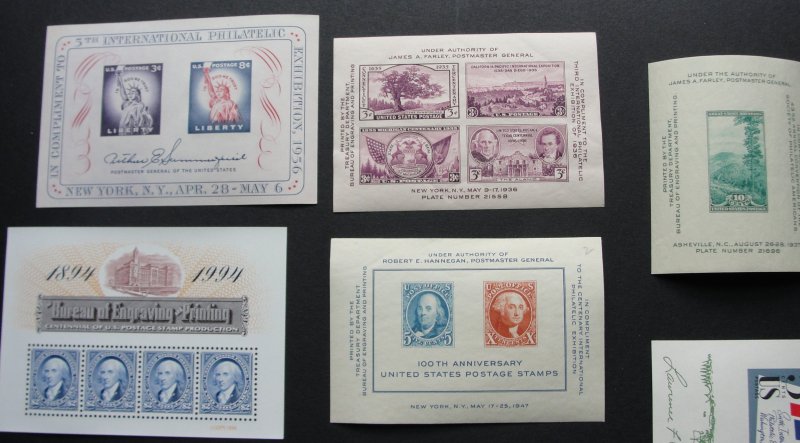 US Souvenir Sheets MNH OG