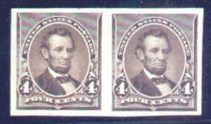 222 Pa VF/XF OG H, imperf pair on stamp paper t527