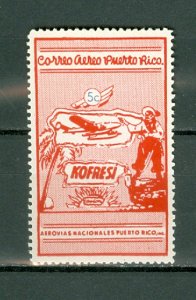 PORTO RICO 1938  SEMI-OFFICIAL SANABRIA #S1...MINT