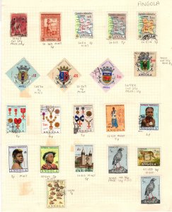 21 stamps Angola used stamp collection & hinged mint up to 1960s