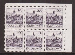 Yugoslavia   #1065  MNH  1973  views  20p  block of 6