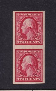 1910 Washington 2c carmine Sc 384V imperf coil pair MLH CV $17.50 (K2