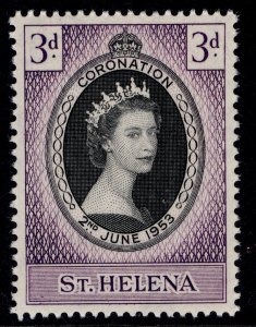 ST. HELENA QEII SG152, 3d 1953 CORONATION, NH MINT.
