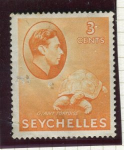 SEYCHELLES; 1938 early GVI issue Mint hinged Shade of 3c. Ordinary paper