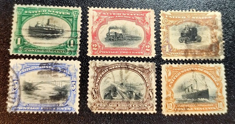 Scott Stamp# 294-299 1901 Used Pan American Expo. Complete Series - SCV $119.00