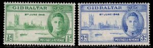 Gibraltar #119-20 ~ Peace Issue ~ Used (1946)