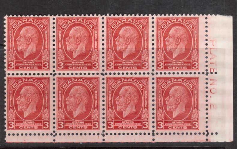 Canada #192i VF/NH Plate #2 LR Broken E Block Of Eight