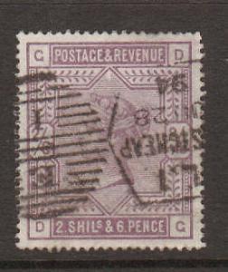 Great Britain Sc 96 used 1883 2sh/6p lilac QV, Scarce