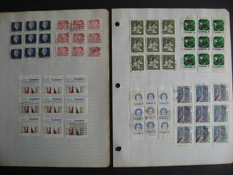 Canada 385 used stamps creating partial, full surrounds, interesting group!