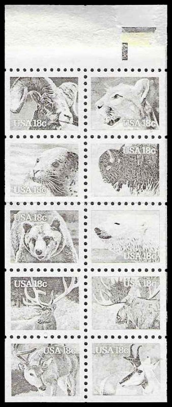 PCBstamps   US #1880/1889a Bk Pane $1.80(10x18c)American Wildlife, MNH, (13)