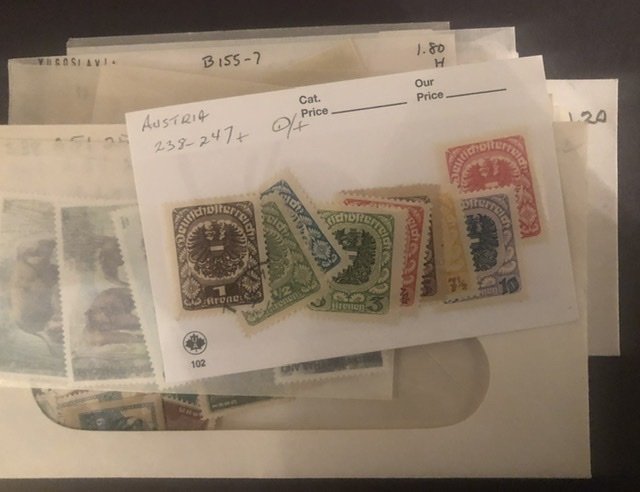 Lot of International Stamps In Glass Scenes Some Have Nice Value