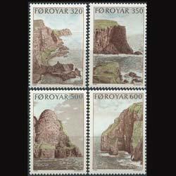 FAROE IS. 1989 - Scott# 197-200 Views-Cliffs Set of 4 NH