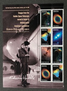 US scott # 3384-3388 Hubble Telescope images Plate Block of 8 stamps MNH