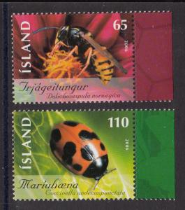 Iceland MNH 2006 Scott #1089-#1090 Set of 2 Insects: Wasp, Ladybug