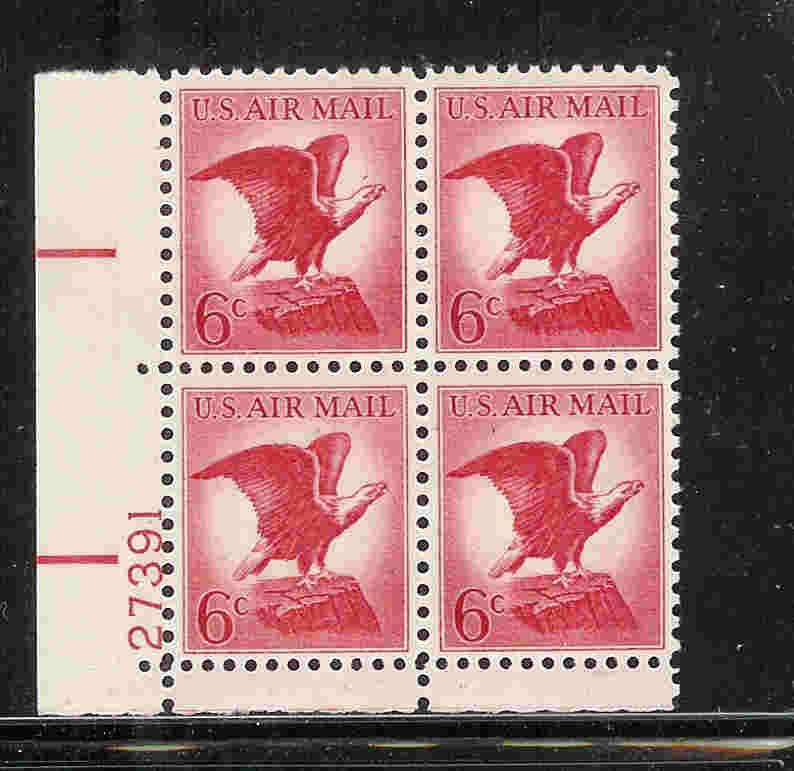 SC#C - 67   plate block of 4 mvfnhog    Air mail  tagged