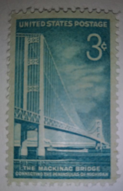 SCOTT# 1109 THE MACKINAC BRIDGE MICHIGAN MINT NEVER HINGED