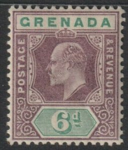 Grenada Sc# 53 KEVII 1902 MMH 3 pence issue, Wmk 2 Crown & CA CV $9.00