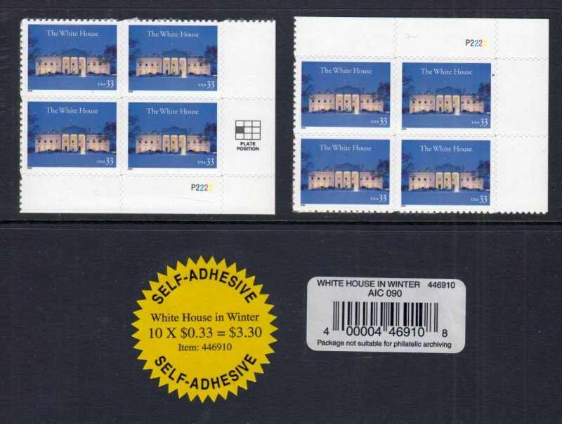 2000 The White House Sc 3445 MNH lot of 2 with labels