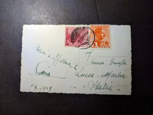 1939 Romania RPPC Postcard Cover to Lucca Italy