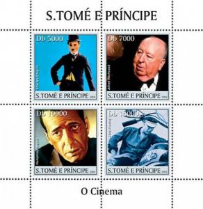 SAO TOME E PRINCIPE 2004 SHEET CINEMA ACTORS BOGART CHAPLIN ELVIS st4117