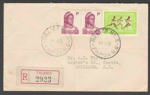 PAPUA NEW GUINEA 1963 Registered cover ex TALASEA - Relief No.5 cds.........M699