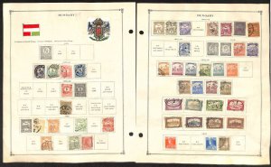 Hungary Stamp Collection on 34 Scott International Pages, 1871-1949